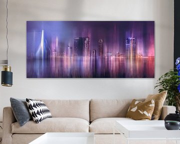 Art impressie van de Rotterdamse skyline van Dennisart Fotografie