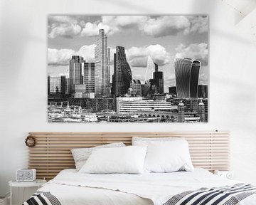 Skyline London zwart-wit van Erik Juffermans