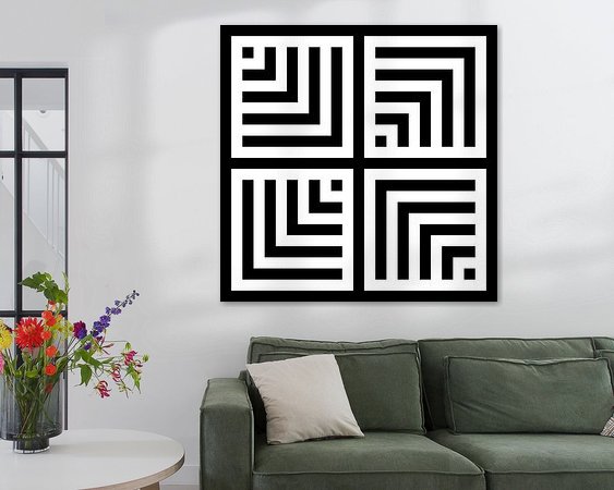 Voorbeeld van het werk in een kamer