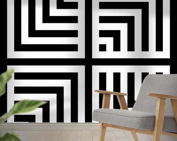 Voorbeeld van het werk in een kamer