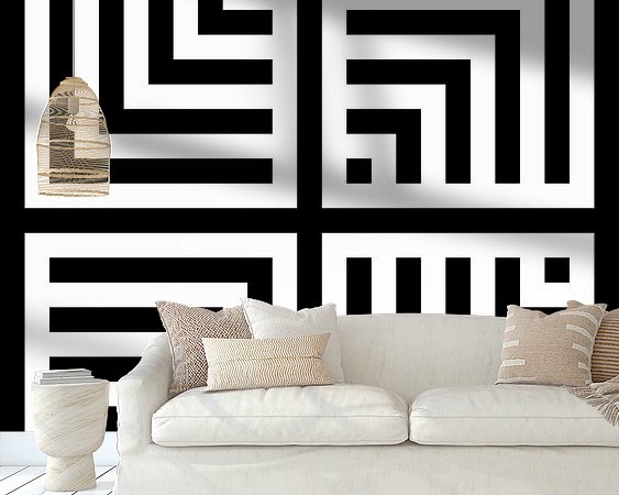 Voorbeeld van het werk in een kamer