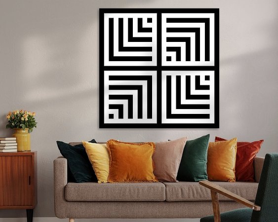 Voorbeeld van het werk in een kamer