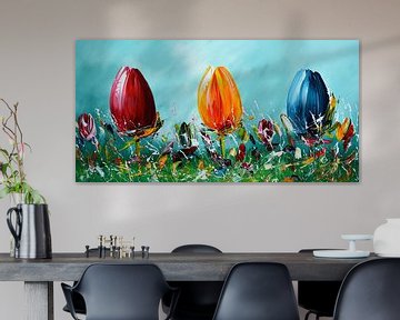 Colorful Tulips van Gena Theheartofart