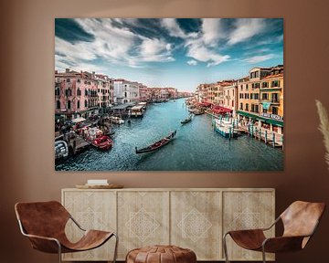 Canal Grande (Grand Canal) avec gondoles Venise en Italie sur Atelier Liesjes