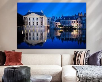 Mauritshuis en 2e kamer aan de hofvijver in het donker van Atelier Liesjes