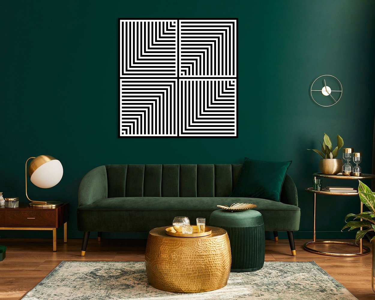 Voorbeeld van het werk in een kamer