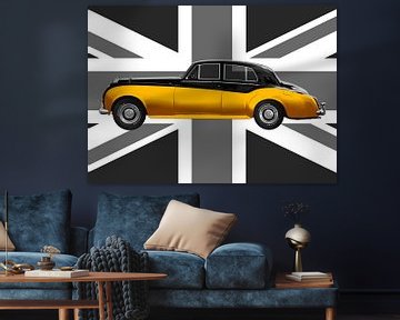 Bentley S2 in goudmetaal met Union Jack