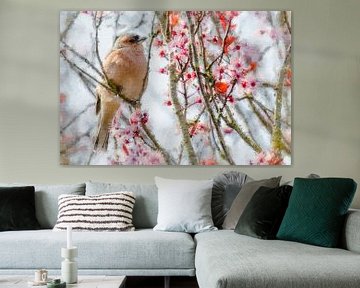 Fink genießt die Frühlingsblüte (Gemälde) von Art by Jeronimo