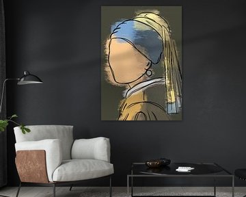 Girl with the pearl modern by Romee Heuitink