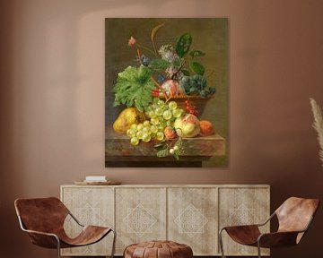 Stilleven met fruit in een Terracotta schotel, Anthony Oberman