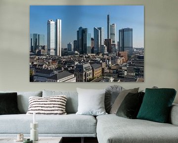 De skyline van Frankfurt in Duitsland