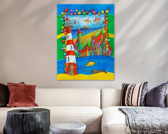 Voorbeeld van het werk in een kamer