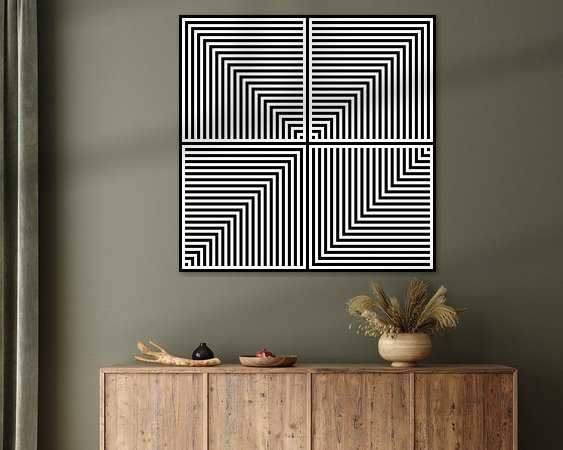 Voorbeeld van het werk in een kamer