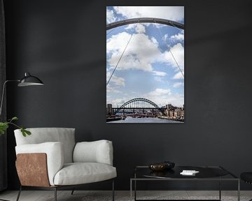 zicht op swing en high level bruggen in Newcastle