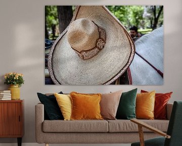 Sombrero en paard in Mexico City