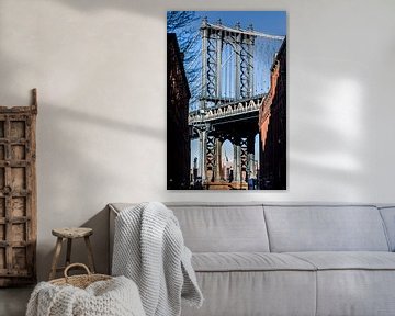 Empire State door de Manhattan brug heen