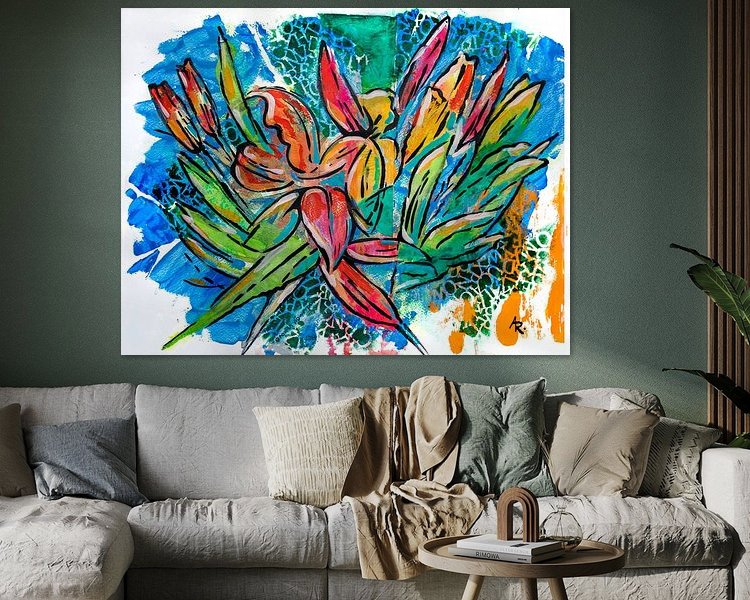 Voorbeeld van het werk in een kamer