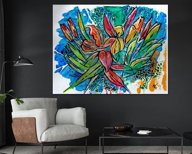 Voorbeeld van het werk in een kamer