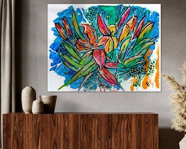 Voorbeeld van het werk in een kamer