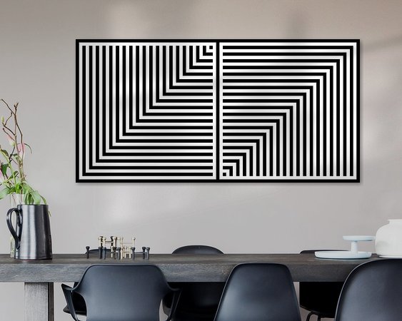 Voorbeeld van het werk in een kamer