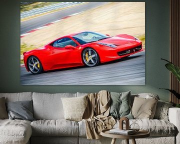 Ferrari 458 Italia sports car driving fast by Sjoerd van der Wal Photography