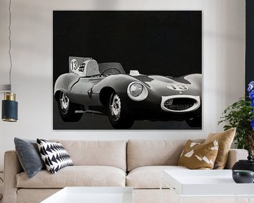 Jaguar Type D 1956 Front Side b&w by Jan Keteleer