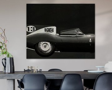 Jaguar Type D 1956 Rechterzijde B&W