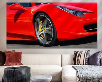 La Ferrari 458 Italia rouge, une voiture de sport qui roule à grande vitesse sur Sjoerd van der Wal Photographie