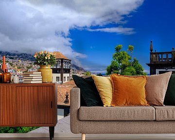 Uitzicht over de daken van Funchal de hoofdstad van Madeira van Sjoerd van der Wal Fotografie