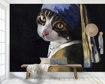 Cat with a Pearl Earring by Sanne Smits
