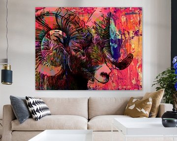 Aries in colourful mixed media style by The Art Kroep