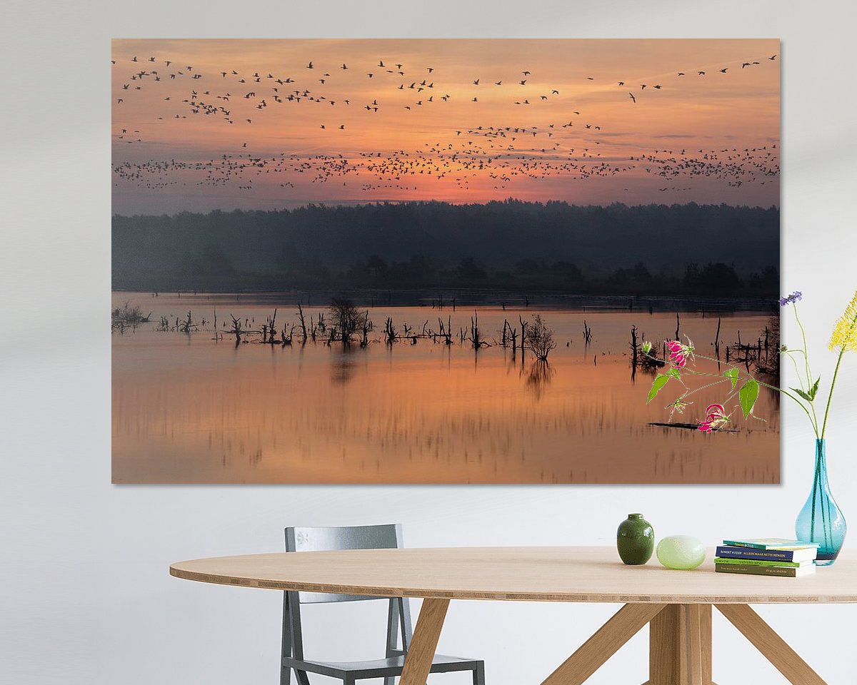 Voorbeeld van het werk in een kamer