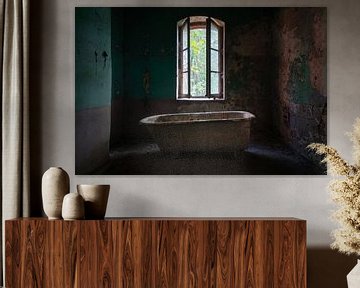 Abandoned Bath in Dark Room. by Roman Robroek