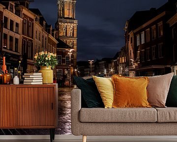 Wine tower and market at night by Arnold van Rooij