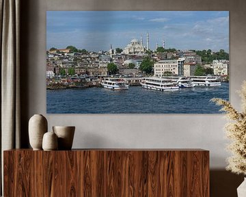 Istanboel, gezien vanaf de Bosporus van Niels Maljaars