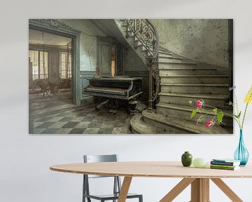 Old piano in abandoned house by Atelier Liesjes