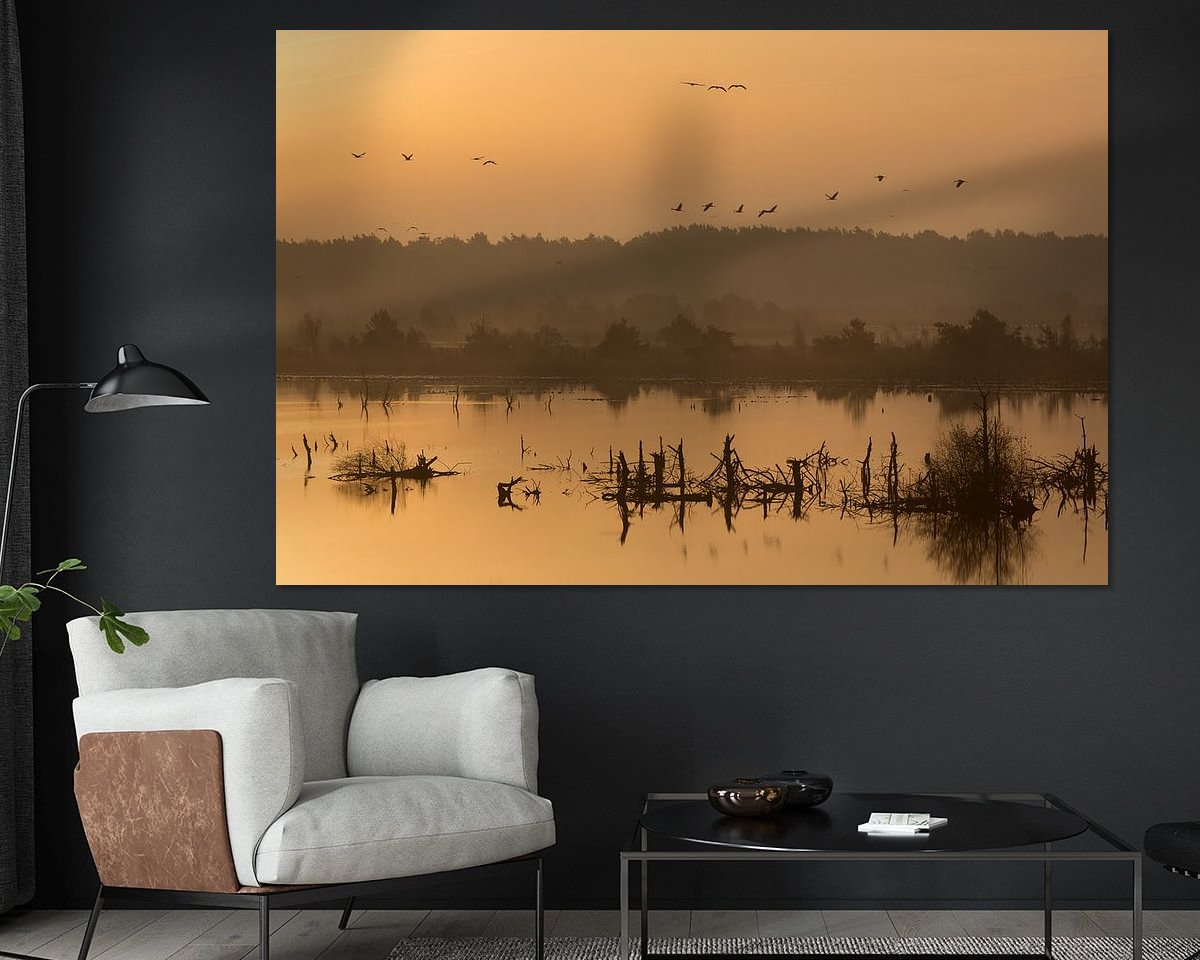 Voorbeeld van het werk in een kamer