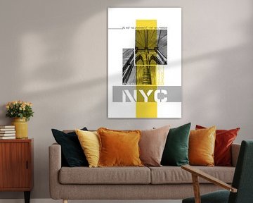 Poster Art NYC Brooklyn Bridge Details von Melanie Viola