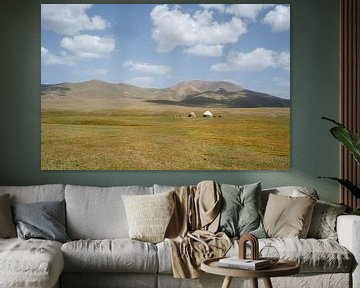 Yurts on the Song Kul plateau by Mickéle Godderis