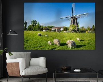 Windmill with Sheep by Coen Weesjes
