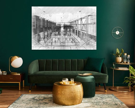 Voorbeeld van het werk in een kamer