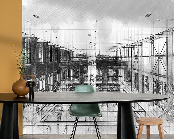 Voorbeeld van het werk in een kamer