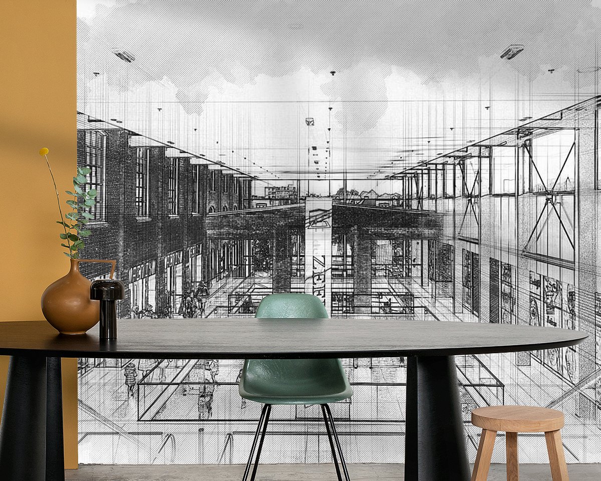 Voorbeeld van het werk in een kamer