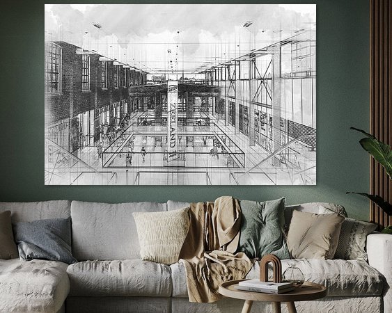 Voorbeeld van het werk in een kamer