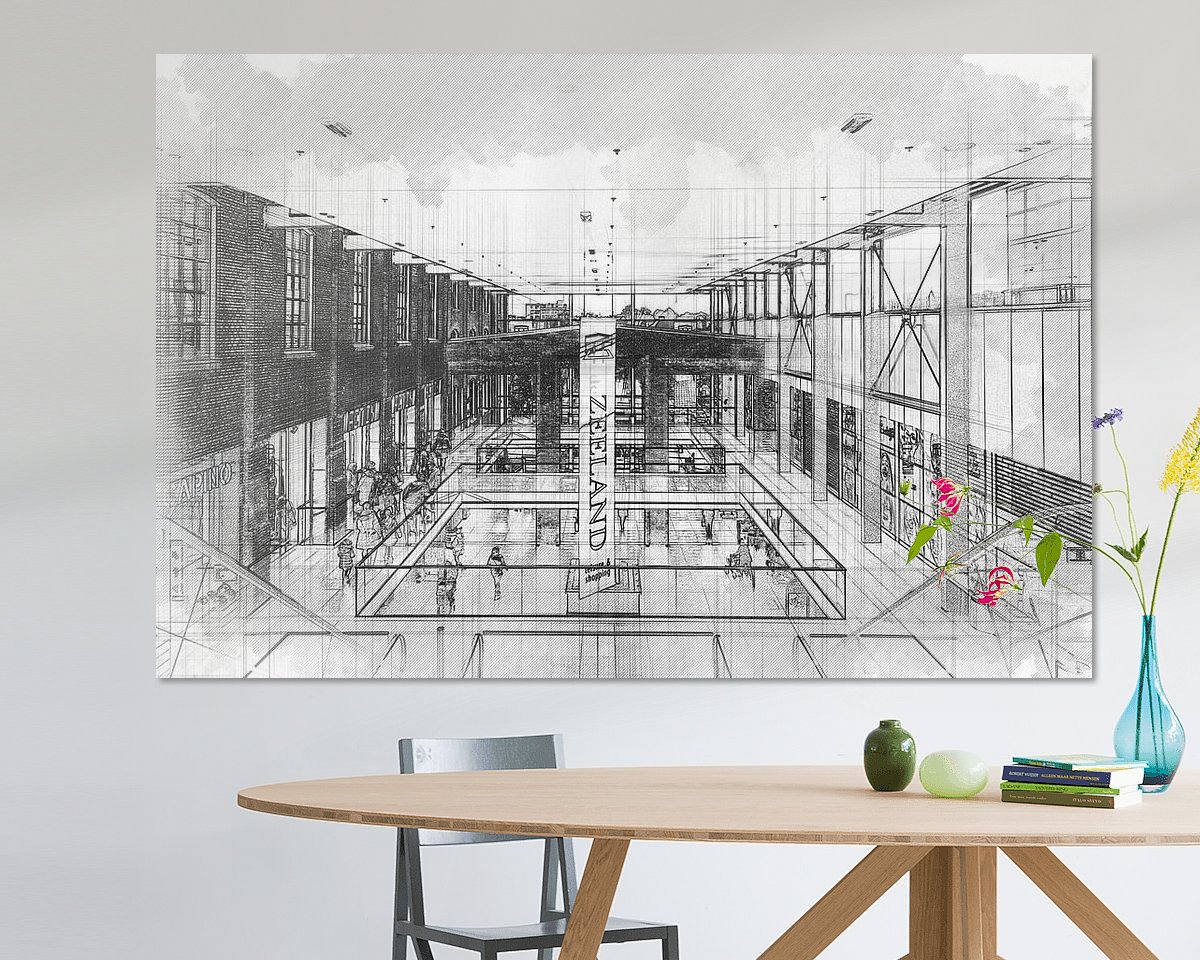Voorbeeld van het werk in een kamer