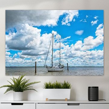 Sailing yacht on the Surinam River