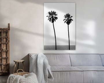 Palmiers sur la plage | Monochrome sur Melanie Viola