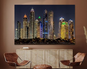 Skyline Dubai Marina van Jeroen Kleiberg