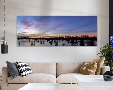 Panorama floodplain of the river Lek! by Peter Haastrecht, van