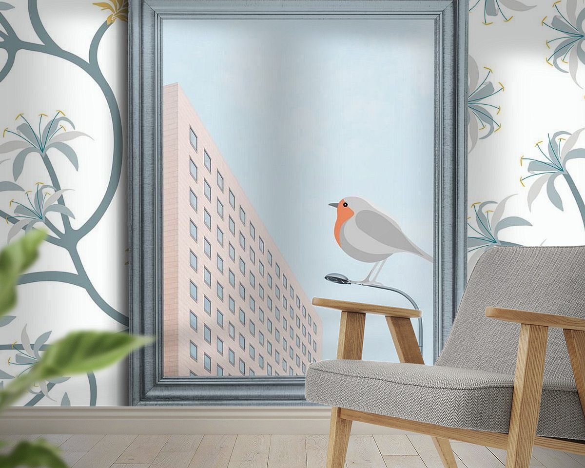 Voorbeeld van het werk in een kamer